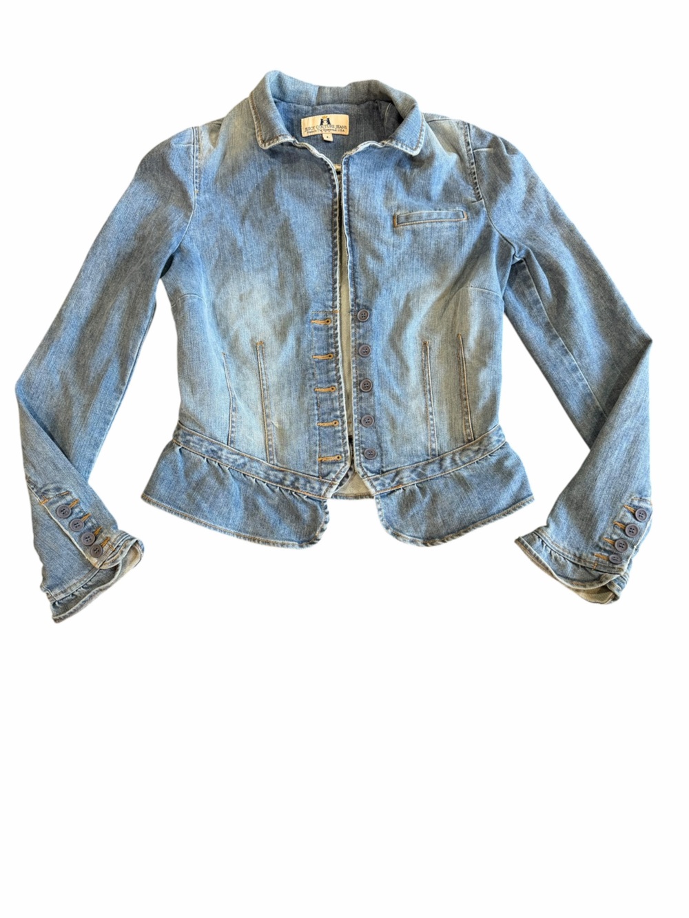 Vintage Y2K Juicy Couture Jeans Denim Blazer Jacket L Made in USA